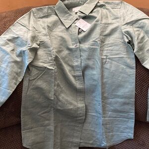 J. Crew Sage Green Linen Shirt
